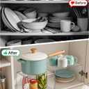 Acrylic Cabinet Organizer, Set of 2 Clear Shelf Organizer for Kitchen Pantry Organizers and Storage, Display Cabinet Shelf Room Decor Countertop Desk Shelves, Spice Organization for Cabinet