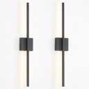 fengkiop Wall Sconces Set of Two, Black Modern Wall Sconce Light for Bathroom, Living Room, Bedroom, Hardwired 3000K 40''