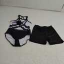 MODAFANS Gymnastics Leotards for Girls With Shorts Tumbling Dance Clasp Back Activewear, Multi-Geometry Set, 2XL