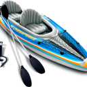Sunlite Sports Inflatable Kayak 2 Person with Canopy, Portable Inflatable Boat with Shed & Aluminum Oars, Lightweight Tandem Kayak with Air Pump & Carry Bag for Lakes & Rivers, 400 LB