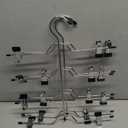 TOPIA HANGER 4 Tier Metal Skirt Hangers for Women, Pants Hanger Space Saving with Adjustable Clips, Gain 70% More Space, Non Slip Grip for Slacks, Trousers, Shorts, Jeans, Towels, Black, 2-Pack, CT20B