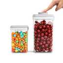 Tourdeus Airtight Pop Food Containers, 2-Piece Leakproof Cereal Containers Pantry Storage Containers with Lids - (2.0 Qt & 0.9 Qt) 3 Pec