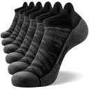 FITRELL 5 Pack Ankle Running Socks for Men and Women Low Cut Cushioned No Show Athletic Sports Compression, Shoe Size 9-12, New Black