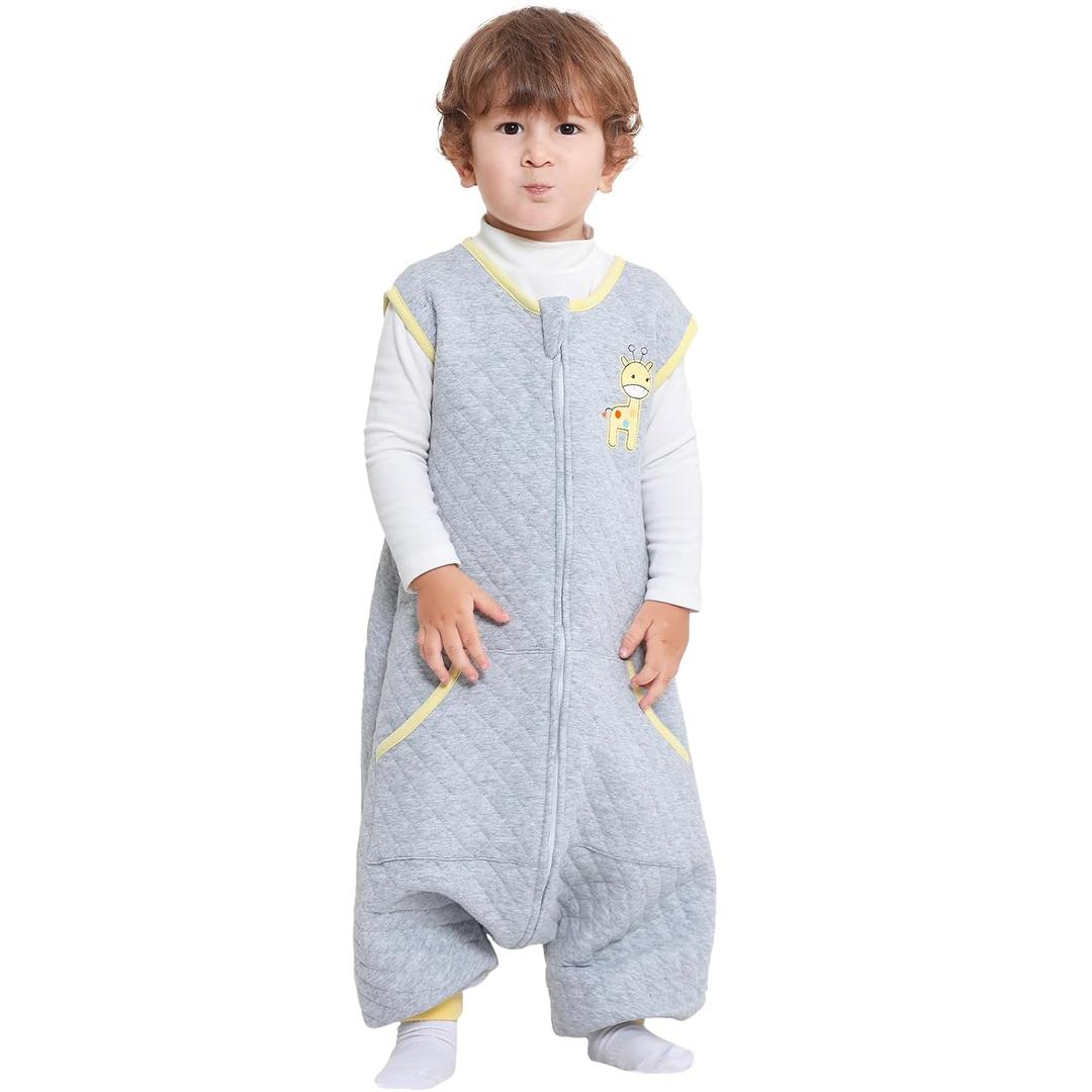 WONDAY Toddler Sleep Sack with Feet, 1.0 Tog Lightweight Sleeping Sacks for Walking with Legs,2T 3T