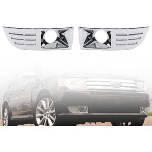 LAFORMO Pair(2) Fog Light Trim Set Left And Right Chrome Compatible With 2009 2010 2011 2012 F-ord Flex 3.5L V6,Replacement For 8A8Z17E810B, FO2599105, 8A8Z17E811B, FO2598105