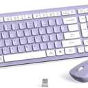 Wireless Keyboard and Mouse Combo, Full-Sized Wireless Keyboard and Adjustable DPI Mouse, 2.4GHz USB Receiver, Silent Keyboard and Mouse for PC, Windows, MAC, Desktop, Laptop(Purple)