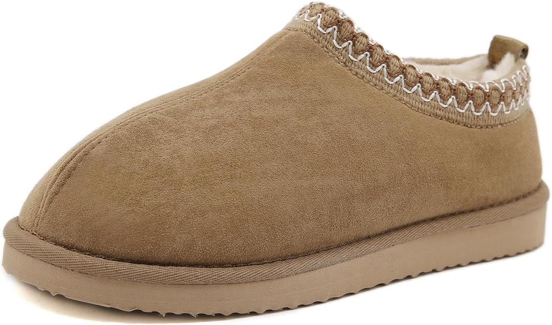 SMajong Women's Slippers Mens Platform Mini Boots Fuzzy House Slipper Fur Fleece Winter Home Shoes Indoor and Outdoor (Beige)