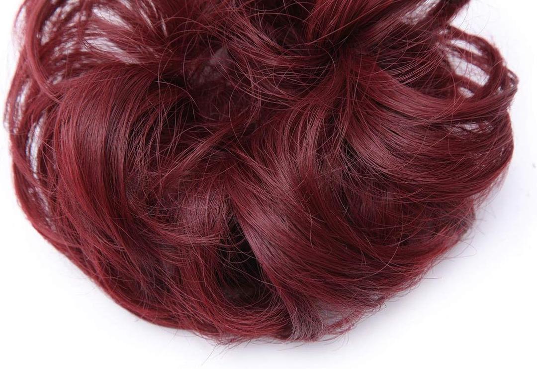 Hair Extensions Hair Elastic Hairpiece Hair Thickening Braid Scrunchie Hair Jewellery Plum Red