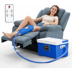 Cold Therapy Machine with Memory Function, Programmable Timer, Wireless Remote & Quiet Pump, Portable Ice Machine for Knee After Surgery, Ankle, Arm Relief, Ideal for Sports Injuries (12 Qt)