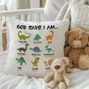 Dinosaur Christian Pillow Covers 18x18 Inches, God Says You Are Bible Verse Decorative Pillowcase Cases, Religious Gifts for Kid Throw Pillow Covers for Boys Room Playroom Nursery Church Decor