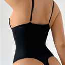 SOLY HUX Women's Lace Deep V Neck Bodysuit Spaghetti Straps Slim Fitted Leotard Camisole