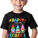 Last Day of School Shirt for Toddler Boys Girls Kids, Happy Funny End of School Year Graduation Shirts Graphic Tee Tops, 2-8T (Black)