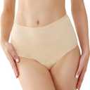 Washable Incontinence Underwear for Women 2 oz Leak Proof Absorbent Briefs for Postpartum Bladder Leakage 1 Pack (Beige, 2XL)