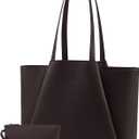 LOVEVOOK Laptop Tote for Women - 15.6 Inch Faux Leather Laptop Bag with Clutch, Large Capacity Office Purse Computer