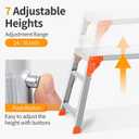 SHANTRA Multifunctional & Adjustable Work Platform with 330 lbs Capacity, 24 to 35 inches Step Ladder, Aluminum Folding Scaffolding Ladder, Heavy Duty Portable Work Bench Stool with Non-Slip Feet