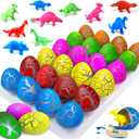 24 Pcs Large Hatching Dinosaur Eggs Dinosaur Birthday Party Favors, Kids Toddlers Goodie Treat Bag Stuffers, Carnival Classroom Prizes, Treasure Box Toys, Boy Girl Grow in Water Dinos Egg Science Kits (Multicolor)