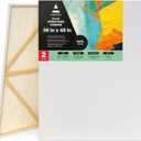 ARTEZA Stretched Canvas, 36 x 48 Inches, Pack of 2, Blank White Large Canvas for Painting for Acrylic, Oil and Gouache Paints
