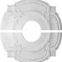 Uenhoy Split Lighting Ceiling Medallions for Light Fixtures and Ceiling Fans, 12" OD x 3.5" ID Vintage Ceiling Cover Plate, PU Ceiling Fan Medallion, White