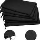 Shappy 40 Pieces Canvas Pencil Pouch Zipper Makeup Cosmetic Bags Case Blank Craft DIY Bags Multipurpose Toiletry Stationary Storage Bag for Women Travel(Black)