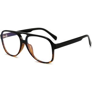 VISOONE Oversized Blue Light Blocking Glasses with Chic Square TR90 Frame and Metal Temple for Women Men Ryan