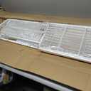 4-Tier Snack Display Rack, White Metal Retail Shelf with Wheels & Hooks, 56.2" H x 19.6" L x 10.6" W