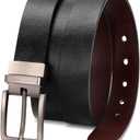 XZQTIVE Reversible Leather Belts for Women with Rotated Metal Buckle Fashion Women Belts (XS: Fit Waist 23-28 inches, Black/Brown)