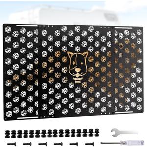 RV Screen Door Protector for Dogs-RV Screen Door Slider Panel,Adjustable RV Screen Door Guard,Heavy-Duty Metal,Bite and Scratch Resistant,Fits 20"-32.2" for RV & Camper (Black)