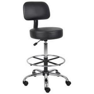CaressoftPlus Drafting Stool with Back Cushion - Black