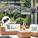 SUPERJARE 13ft Outdoor Patio Umbrella with Solar Lights, Double-sided Deck Pool Umbrella with 1.5 Inch Pole, Fade Resistant Canopy, 12 Sturdy Ribs, for Porch, Market, Backyard(No Base)