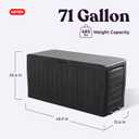 Keter Marvel Plus 71 Gallon Resin Deck Box-Organization and Storage for Patio Storage Box Outdoor Cushions, Throw Pillows, Garden Tools and Pool Accessories, Dark Grey
