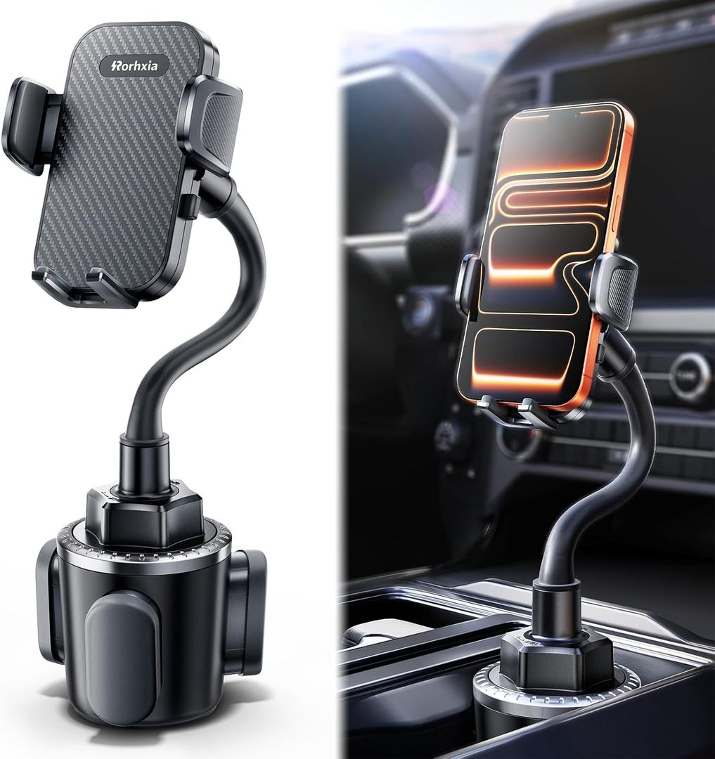 13 inch Cup Holder Phone Holder, [Enjoy Convenience, Flexibility, Stability] Gooseneck Cup Phone Mount, Fit for All Phones, iPhone 17/16/15/14/13/12 Pro Max/Samsung S24/S23/S22