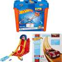Hot Wheels Track Builder Deluxe Stunt Box with 25 Component Parts & Toy Car, 40-ft Mega Track Pack