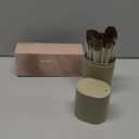 BS-MALL Professional Makeup Brush Set 18 Pcs Premium Synthetic Foundation Powder Concealers Eye Shadows Blush Makeup Brushes with Travel Case (Matte white beige)