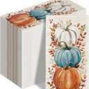100 PCS Fall Napkin Watercolor Pumpkin Disposable Paper Napkin Rustic Dinner Hand Towel for Thanksgiving Harvest Bathroom Kitchen Home Decoration