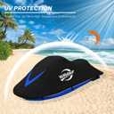 Waterproof Jet Ski Cover 2-3 Seater - Compatible with Yamaha Sea-Doo Kawasaki, 300D Trailerable PWC Cover Marine Grade UV Protection, Fit for 2-3 Seater Lengths 115'' to 120"（Blue）