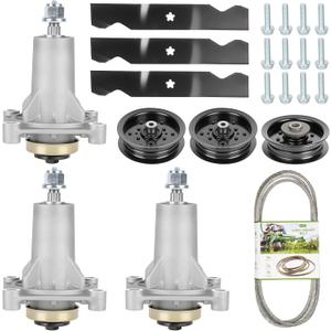 54" Mower Deck Rebuild Kit 187292 Spindles Fit for Husqvarna Z254 RZ5422 RZ5424 RZ5426 RZ54i RZ5426 Craftsman Poulan Z54 Lawn Mower with 3 Blades 187254 3 ldler 196104 196106 1 Belt 539114557