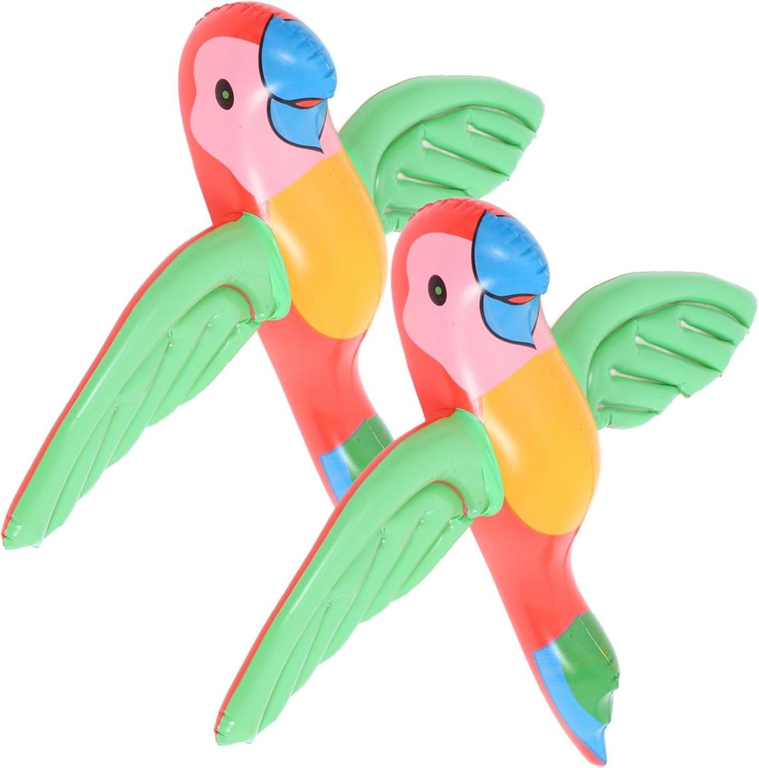 VICASKY 2pcs Parrot Inflatable Balloon Pool Float Birds Bath Fake Parrot Decor Inflatable Parrot Decoration Swimming Simulated Natural Water Large Party Colorful Red