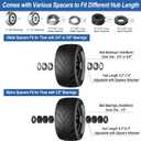 11x6.00-5 Flat Free Tire with Chevron Tread, Zero Turn Lawn Mower Tires with 3/4" or 5/8" and 1/2" Bearings, 5.2"-8.3" Centered Hub,11x6.00-5 Tires for Zero Turn Mower Black Rim - 2Pack