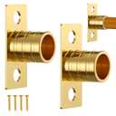 Pelopy 2 Pcs Inside Mount Curtain Rod Bracket 3/8" Bracket Set for 3/8" Rodding (Brass)