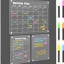 DIYMAG Planning Pads 3Pack Acrylic Magnetic Dry Erase board for Fridge,15"x11" Set Magnetics Weekly Monthly Wall Planners Board for Refrigerator with 6 Colors Markers