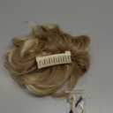 CJL HAIR Claw Clip Short Ponytail Hair Extensions DIY Bendable Metals Messy Bun Hair Piece for Wonen Wavy Curly Synthetic Fake Hairpieces Gloden Blonde and Beach Blonde Tips