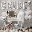 Silver Bridal Shower party decorations with huge 40in silver BRIDE letter Pearl Balloons BRIDE to be Sash Bridal Veil Diamond Ring Heart shape Balloons For Bachelorette party Wedding supplies