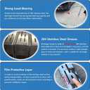 Channel Drain 1-1/4" Wide x 3' 3-5/8" Long,Silver Outdoor Pool Deck Drain Channel 304 Stainless Steel with Coupling,Pool Drain for Concrete/Paver/Patios/Walkways