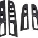 4pcs Carbon Fiber Car Interior Trim Carbon Black Door Armrest Window Switch Lift Cover Trim Interior Compatible For Subaru WRX STI 2015-2020 Gloss Carbon Fiber Vinyl Wrap(LHD)