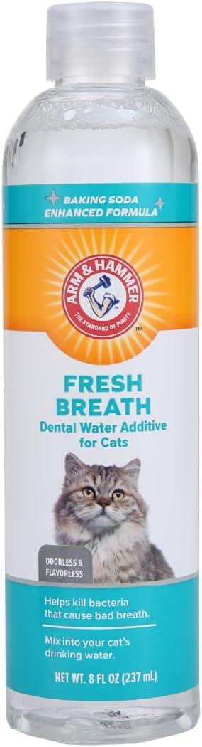 Arm & Hammer for Pets Advanced Care Dental Water Additive for Cats | Cat Teeth Cleaning Product for All Cats | Odorless and Flavorless Cat Dental Rinse, 8 Ounces (8 Fl Oz (Pack of 1))