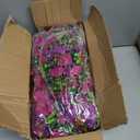 Dolicer 4 Packs Look Real Artificial Flowers for Outdoors, Fake Artificial Hanging Flowers for Outdoors Realistic UV Resistant Hanging Flowers Silk Petunia Faux Flowers for Porch Patio(Purple+Fuchsia)