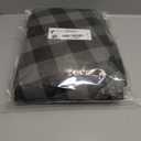 Smiry Round Picnic Tablecloth, Elastic Waterproof Fitted Vinyl Tablecloths for 57"-68" Tables, Flannel Backed Buffalo Plaid Table Cover for Dining, Camping, Outdoor, Black and Grey
