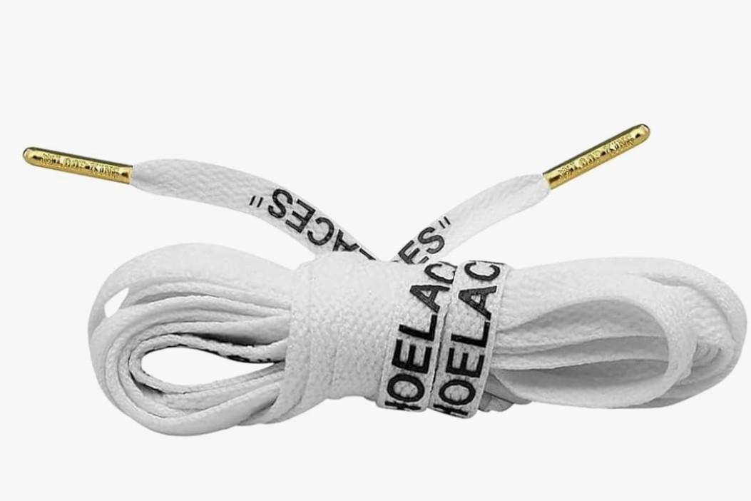 Loop King Laces 1 Pair Off White Style Shoe Laces with Gold Tips Size 120 cm