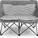 Double Camping Chair Camping Couch 2 Person Camping Chair, Folding Padded Loveseat for Two Adults, Outdoor Camp Foldable Seat Sofa for Lawn Bonfire, Portable Sillas for Living Room, 2 Seater Pod Chair
