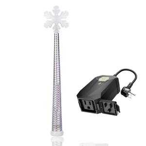 Wireless Control Outlet with Magic Wand, Wireless Switch for Christmas Tree and Decorative IndoorTurn Your Tree Lights on and Off with a Simple Wave 100ft RF Range